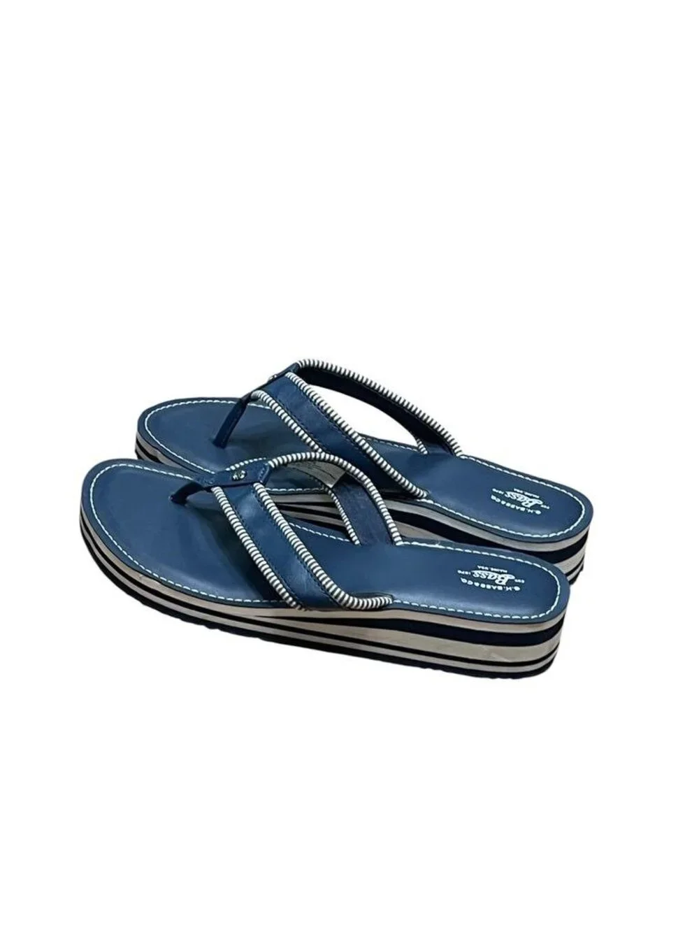G.H. Bass & Co. Womens Jodi Navy Blue Flip Flop Sandals Size 11M